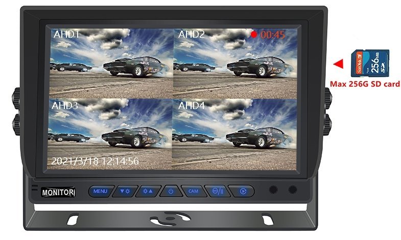 hybridny 7 palcovy monitor do auta podpora sd karty 256GB