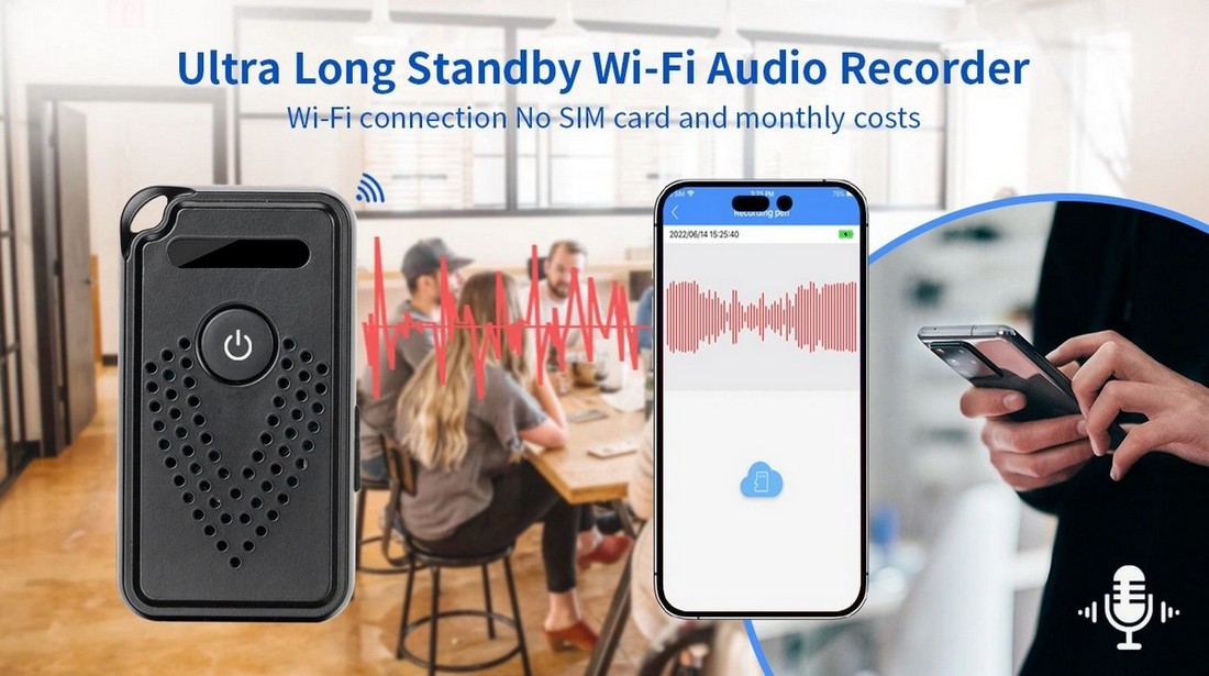 wifi audio zaznamnik rekorder 